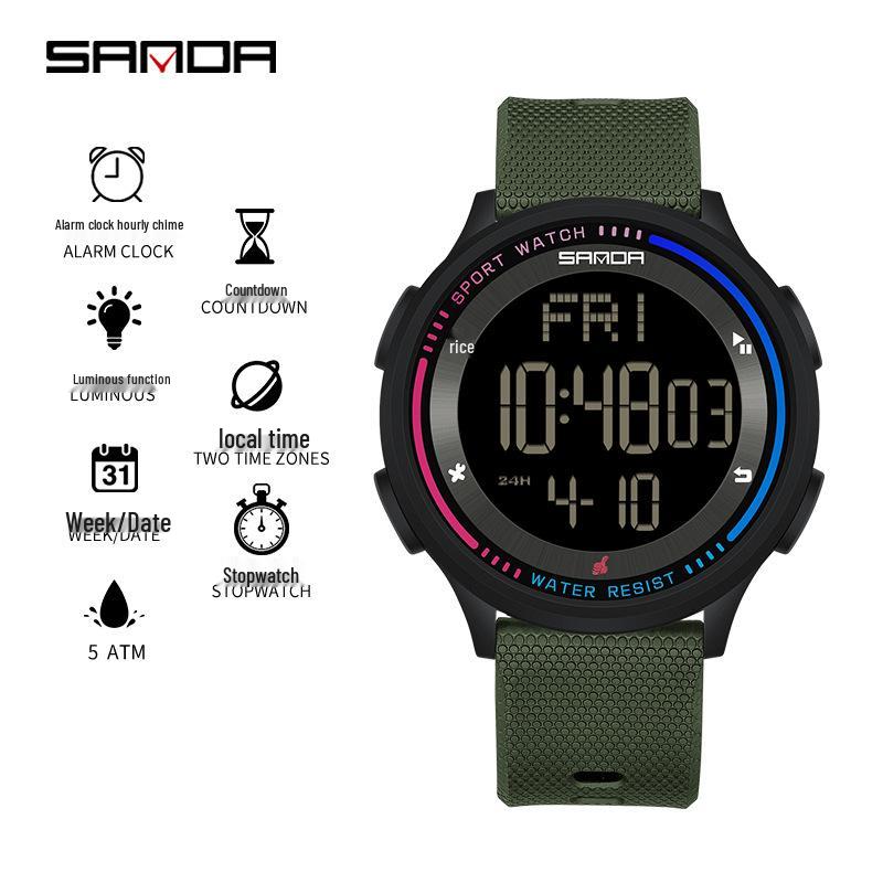 Sanda New Youth Luminous Waterproof Student Watch - Unisex Design for Middle Schoolers