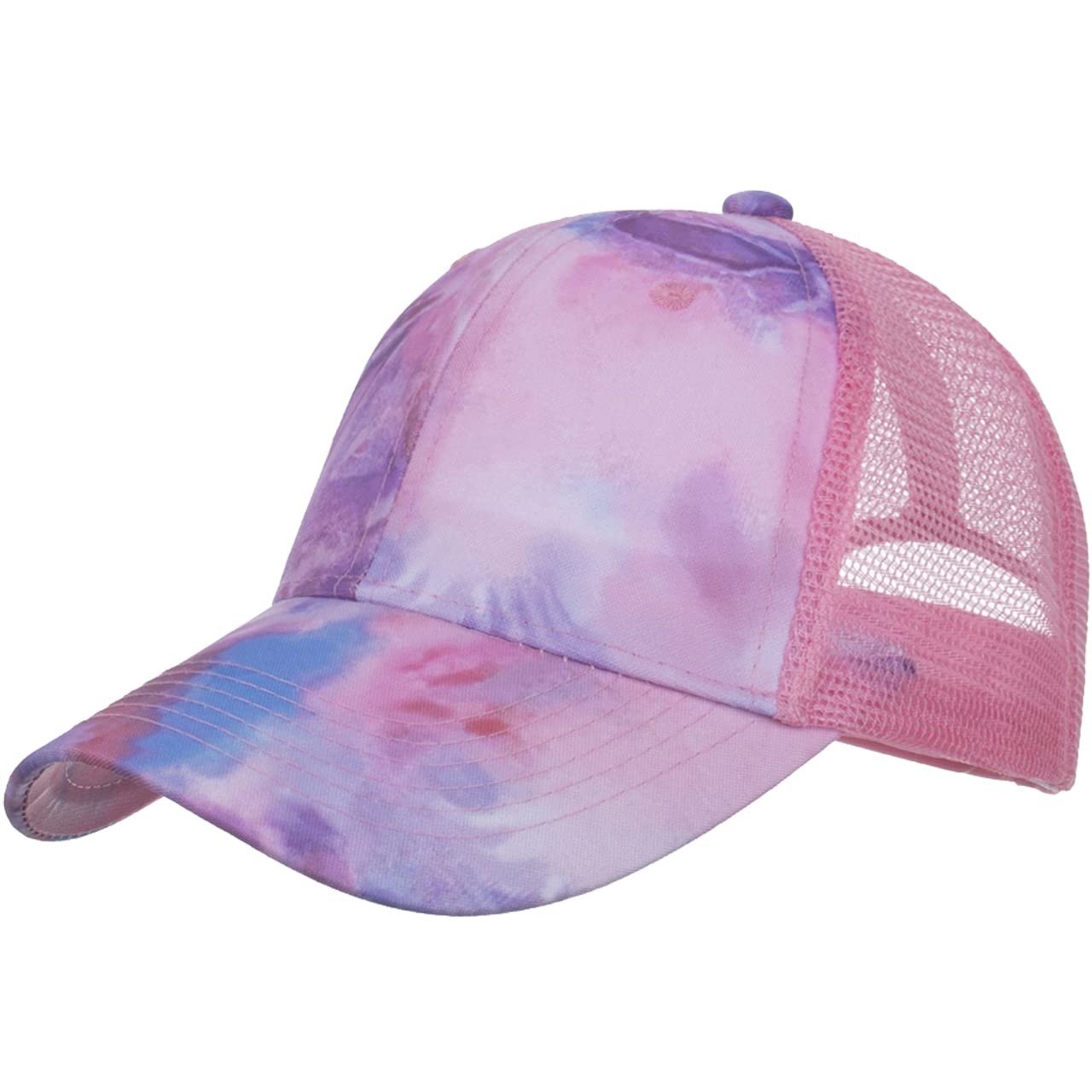 

Mesh Cap Marble Pattern Hat Sports Running Outdoor Men Women CA628 [White Fang] (Pink)