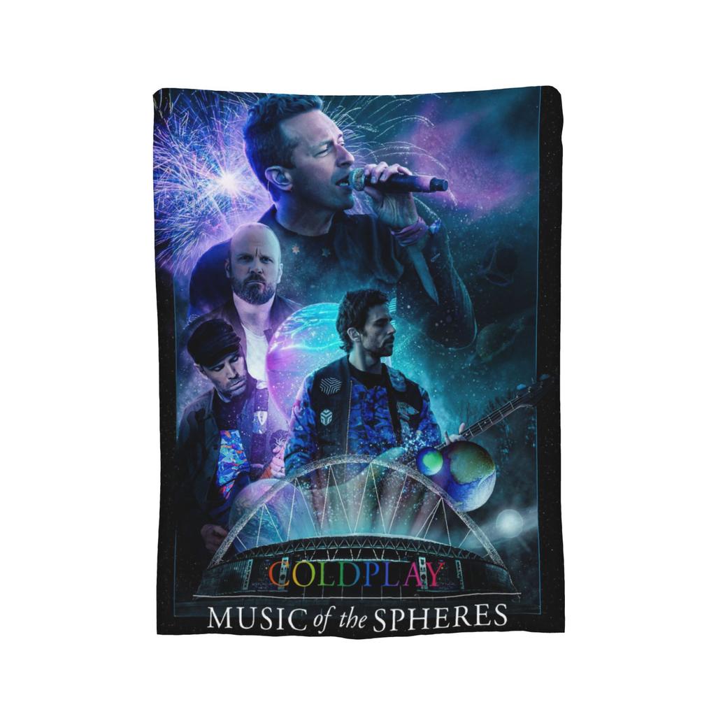 Coldplays Rock Band Blankets Flannel Print Breathable Lightweight Thin Throw Blankets for Sofa Office Quilt