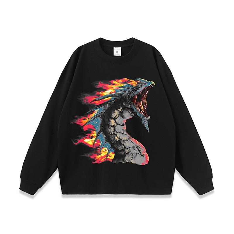 Mens Loose Fit Cotton T-Shirt With Bold Animal Print Breathable Casual Short Sleeve Top Daily Wear