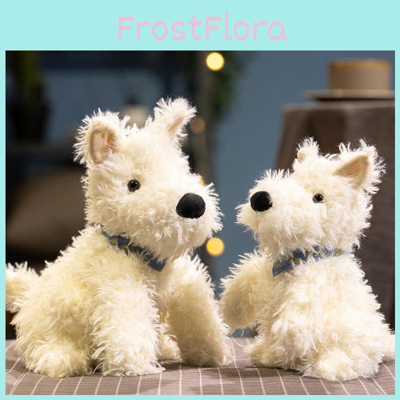 White Highland West Terrier Cuddly Cartoon Girl Children Holiday Dolls Gift