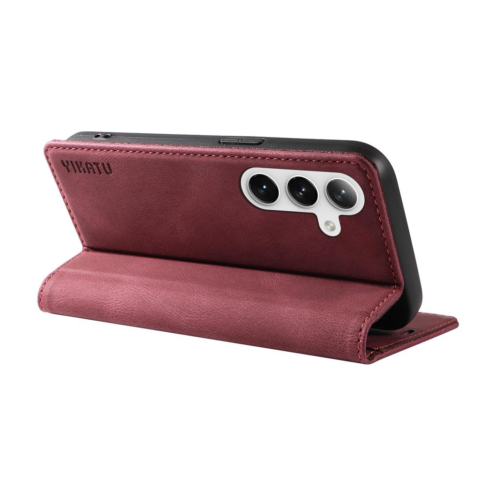 YIKATU YK-004 For Samsung Galaxy S25/S24 Case Wallet Leather Magnetic Clasp Phone Cover