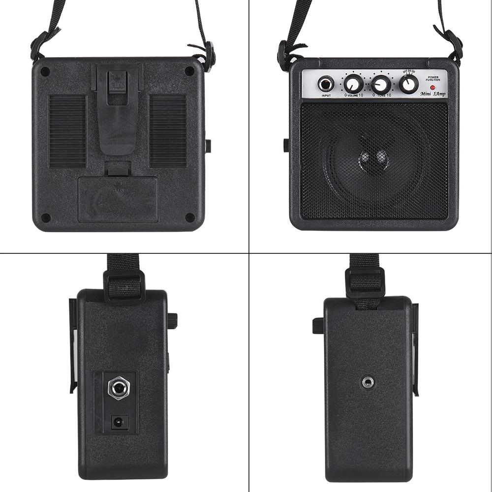 3,5 mm ve 6,35 mm Girişli 5 W Mini Gitar Amfisi Amp Hoparlörü 1/4 İnç Çıkış Ses Tonu Ayarını Destekler Overdrive