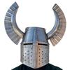 Vikingahjälm Stål Nordisk Krigare Rustning Handgjord Medeltida LARP Cosplay Bärbar Displayhjälm