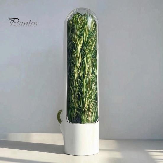 Plant Stem Hydrator Herb Saver for Refrigerator, Pods Cilantro Containers Refrigerator Side Door Storage Fresh Keeper Parsley Asparagus Kitchen
