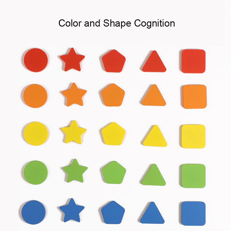 Non-Toxic Children'S Wooden Color Shape Classification Box Geometric Cognition Training Teaching Aid Table Game Educational Toys For Kids