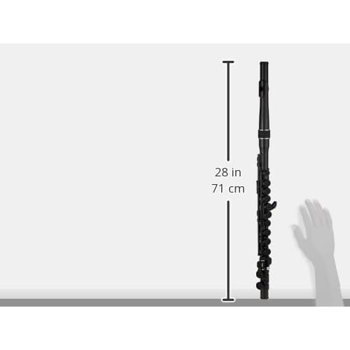 NUVO Student Flute 2.0 in C, Black/Black, N230SFBK, Plastic Wind Instrument with Semi-Hard Case