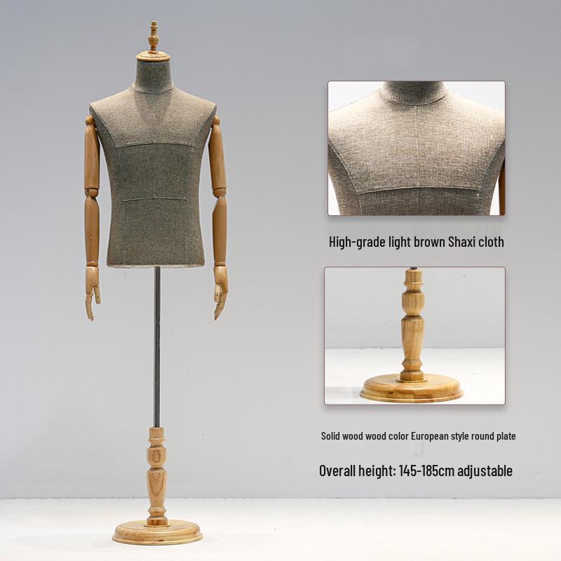 Luxury Sand-Washed Fabric Men's Tuxedo Display Mannequin Stand