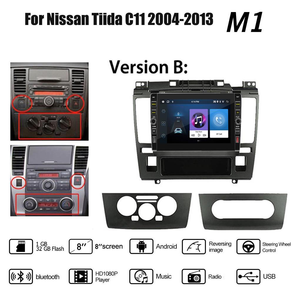 8 Inch Android Car Radio Multimedia Video Player for Nissan Tiida C11 2004-2013 With Button Knob Carplay WiFi BT 2 Din 2+32GB