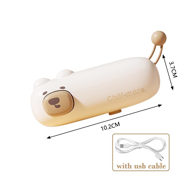 

USB Charging Mini Sealing Machine Handheld Bag Sealer for Snack Bag Food Bag 2-in-1 Home Packaging Heat Sealer Kitchen Gadget коричневый