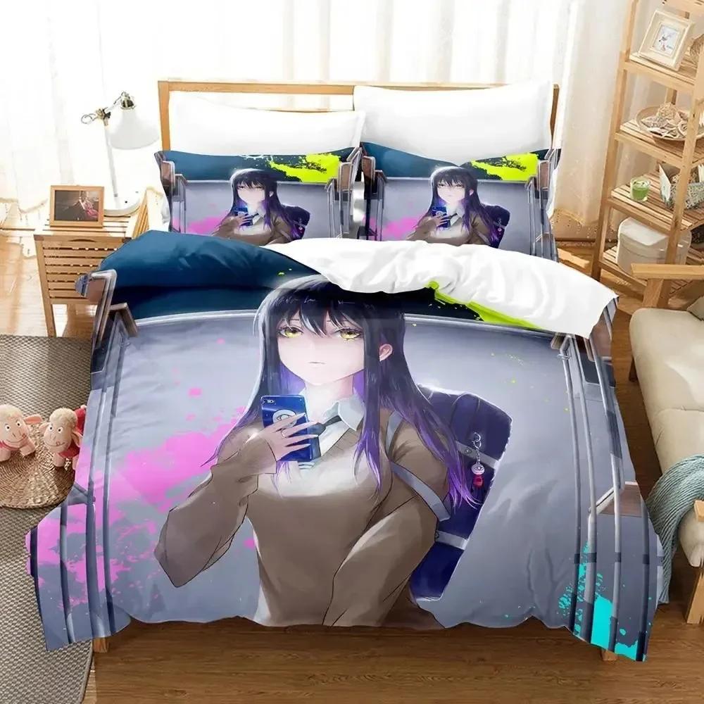 Anime Mieruko-chan The Girl Who Can Se Them Beding Set Printed Bed Linen Set With Pilowcase Bed Soft Duvet Cover Quen Super King-Sized Dimensionsd