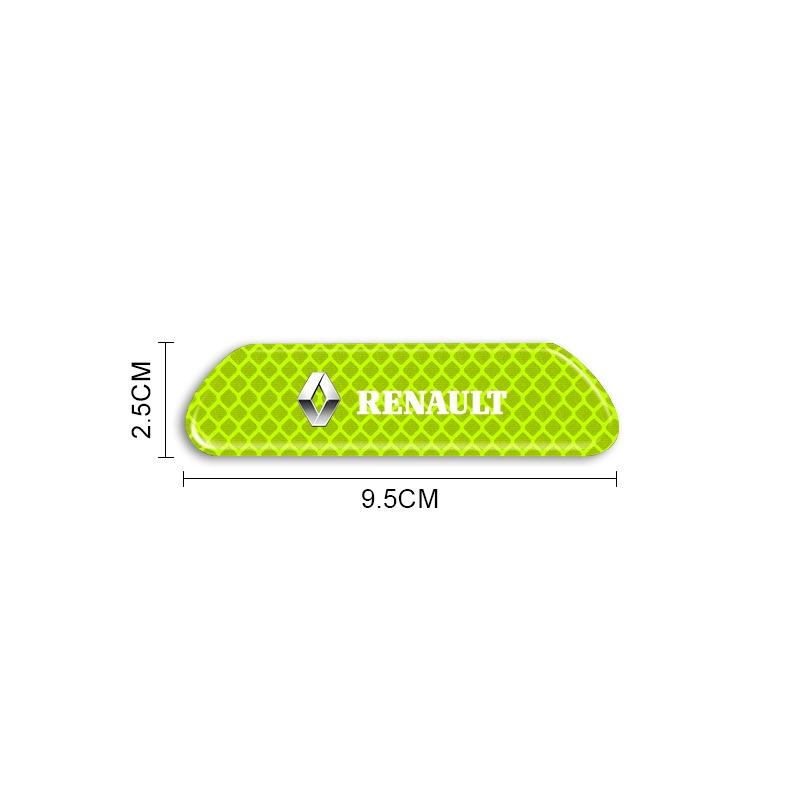4 pièces/ensemble Bandes Réfléchissantes de Voiture Autocollants d'Avertissement Pour Renault Dacia Megane 2 3 Duster Logan Clio 4 Scenic 2 Captur Accessoires