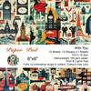 6-inch DIY Photo Album Background Paper - Single-sided, 12 Unique Designs (1 Sheet/Set)