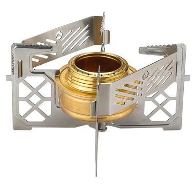 CAMPING MOON Alcohol Burner with Storage Bag, Stainless Steel Trivet, Cross Trivet, Compact Alcohol Stove AS-GT-DFP