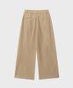 NOIRER FOR WOMAN Heavy Chino One-Pleat Wide Pants (Beige)
