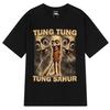 Tung Sahur Grafik Bedrucktes T-Shirt Herren Sommer Lässig Locker Mode Lustig Rundhals Kurzarm Oberteile Kleidung T-Shirt Unisex