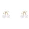 Korean Dream Gradient Cherry Zircon Earrings In 925 Silver
