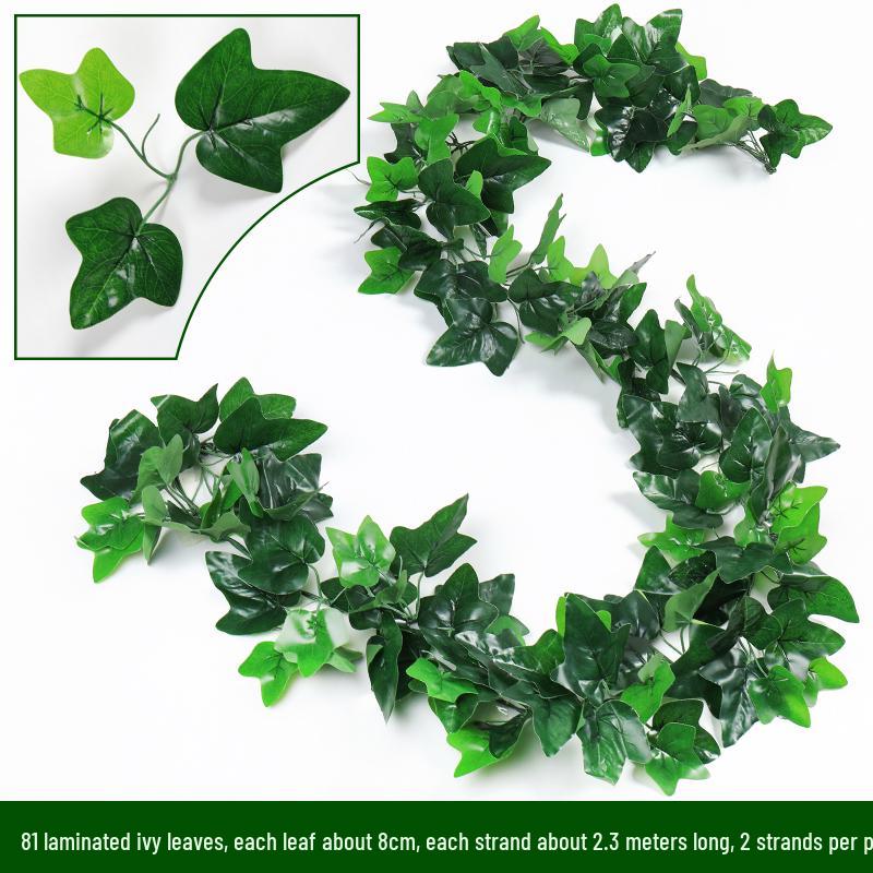 Artificial Rattan Vines for Pipe and Ceiling Decoration - Fake Green Leaves