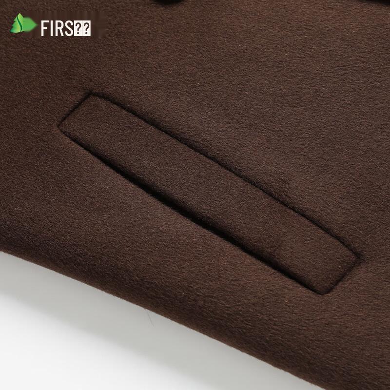 Men's Merino Wool Blend Double-breasted Mid-Length Overcoat