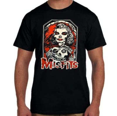 Misfits Vampire Girl Punk Rock Band Heren Zwart T-shirt