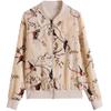 Women's Casual Gold Velvet Baseball Jacket - Korean Style, Slimming, Plus Size, Versatile for Spring & Autumn.