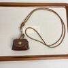 Vintage Robuster Leder-Halsbeutel zur Aufbewahrung von Kopfhörern und Münzen Kleine Lange Designs für Modische Frauen Damen