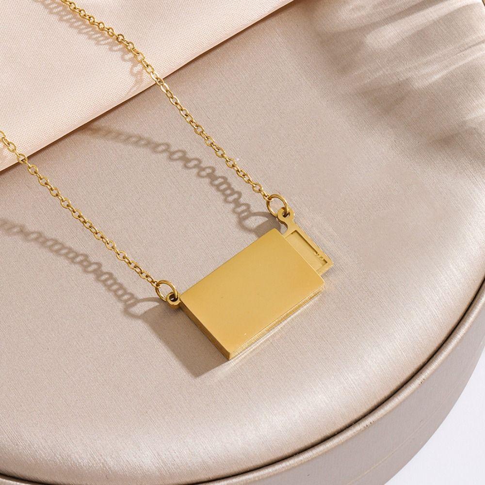 Handmade Photo Envelope Pendant Titanium Steel Couple Locket Jewelry Accessories