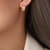 Retro Niche Light Luxury Earrings Temperament High-End Design Earrings Crescent-Shaped Size Copper Plated 18K Real Gold Stud Earrings