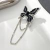 1Pair Wing Black Butterfly Brooch Decoration Butterfly Tassel Badge Pin  Suit Accessory