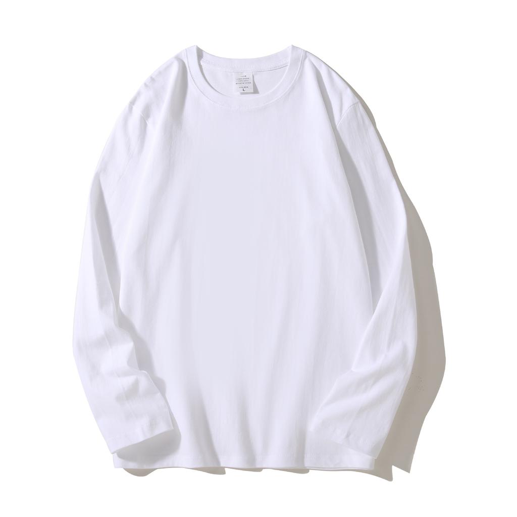 Long-sleeved Men's T Shirt Round-collar Solid-color Men T-shirt for Male Tshirt Man Tops Tees