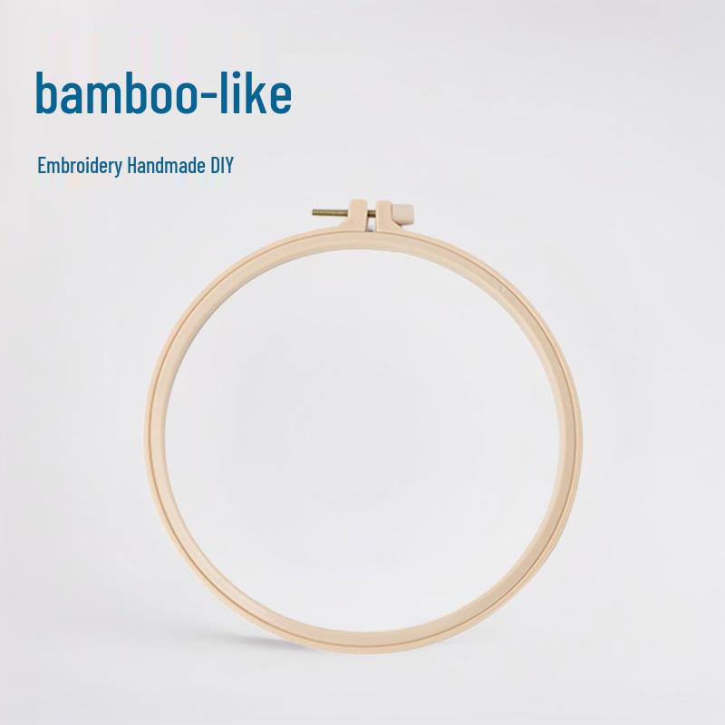 Bamboo-Style Plastic Embroidery Hoop: Handmade DIY Round Frame & Stand
