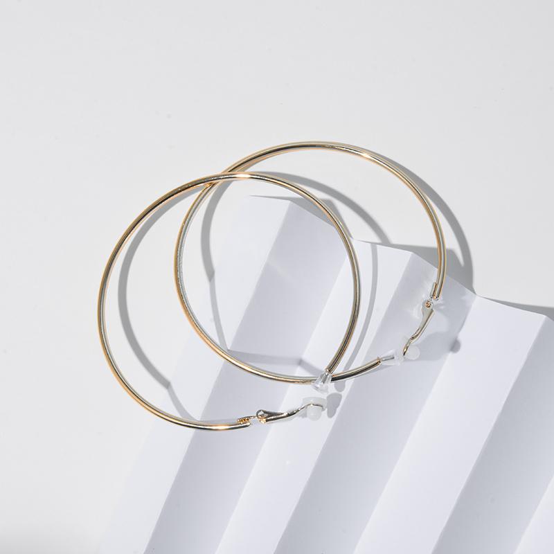 Women Hoop Earrings Classic Small Big Circle Trend Clip Earrings Without Piercing Fashion Gold Silver Plating Rings