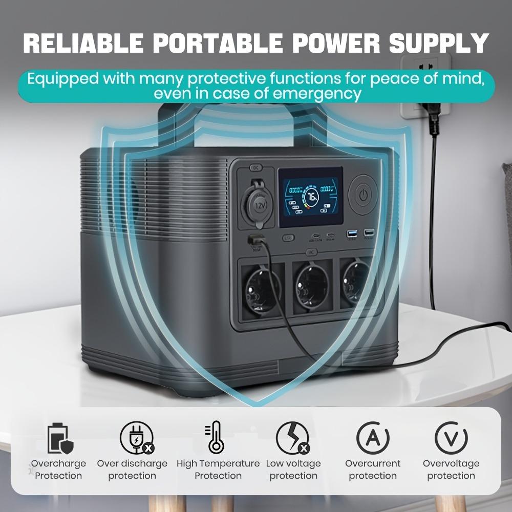 Portable Power Station 1200W 1008Wh LiFePO4 Battery Backup Power Supply with LCD Display for Camping, RV, Vehicle & Mobile Office