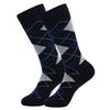 Men's Plus Size Striped Knee-High Socks - Trendy European & American Style for Autumn/Winter