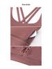 2025 High Support Lycra Sports Bra with Removable Pads and Cross Back Design for Yoga Fitness
