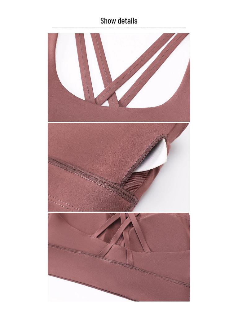 2025 High Support Lycra Sports Bra with Removable Pads and Cross Back Design for Yoga Fitness