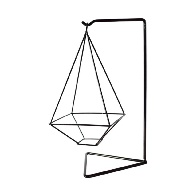 Decorative Iron Plant Stand Modern Geometric Styles Stable Construction For Living Spaces Balcony Use