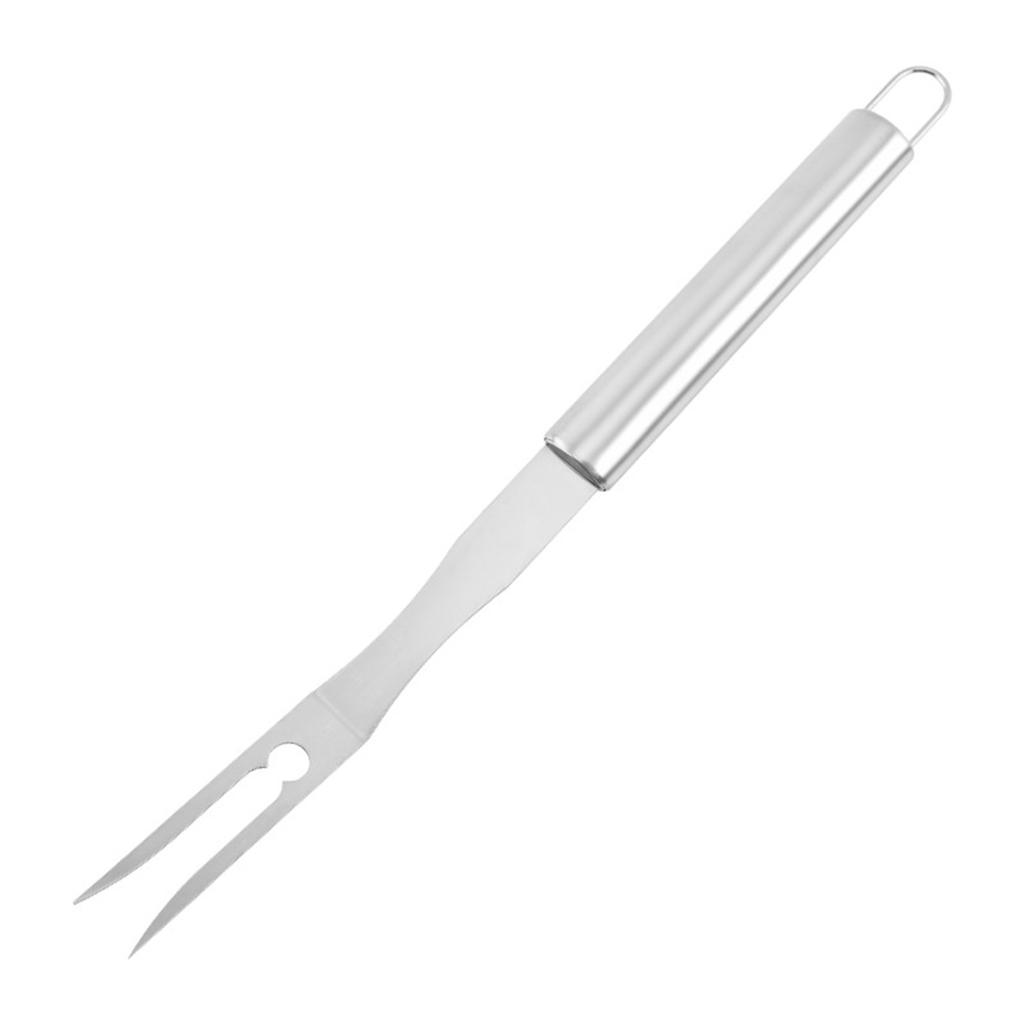 Kitchen Utensils Food Grade Stainless Steel Bbq Grilling Fork With Wooden Handle Outdoor Barbecue Tools Kitchen Gadgets