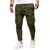 Men's Loose Casual Multi-pocket Work Pants, Youth Stretch Waist Drawstring  Pants