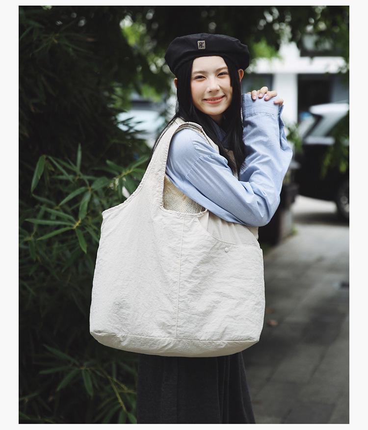 Japanese-Inspired Large Capacity Tote - Lightweight, Versatile Handheld or Shoulder Cloth Bag for Women