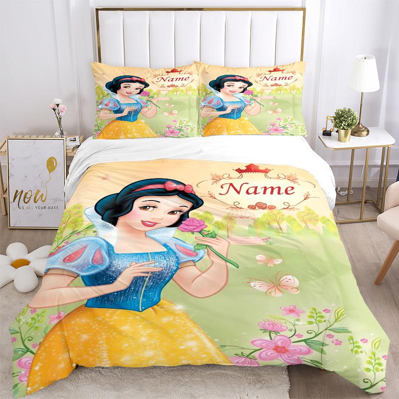 Custom Snow White Garden Bedding 3 Piece Set HD Print Duvet Cover Pillowcases for Teens Adult Bedroom Decoration