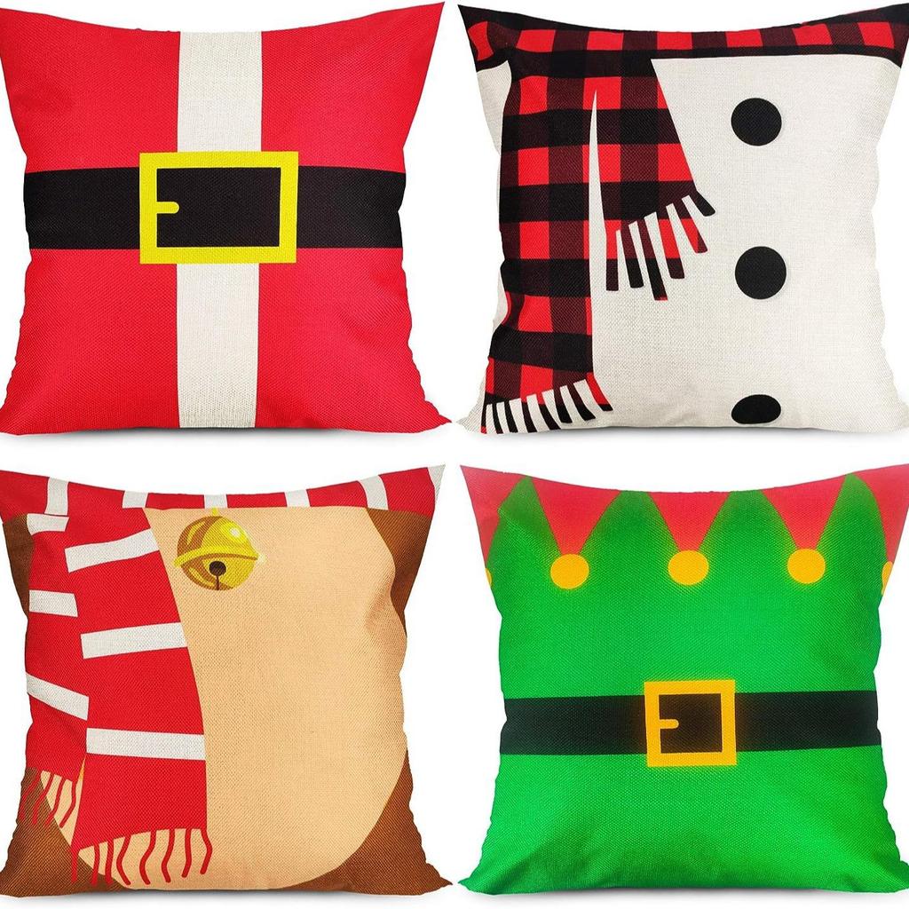 Neue Weihnachtskissenhülle Rentier Cartoon Druck Kissen Haus Sofa Kissen Schlafzimmer Wohnzimmer Kissen