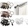 12 Curtain Rings Made of Coated with Clips, 25 Mm / 32 Mm Diameter