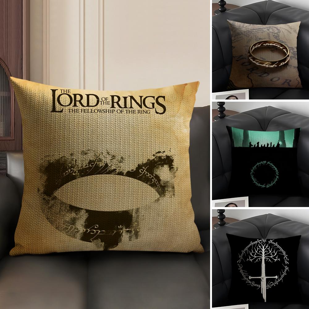 The LLord RingsS Movie Cushion Cover Natural Linen Organic Fabric DoubleSided Printing Sofa Home Decor Gift Pillow Case