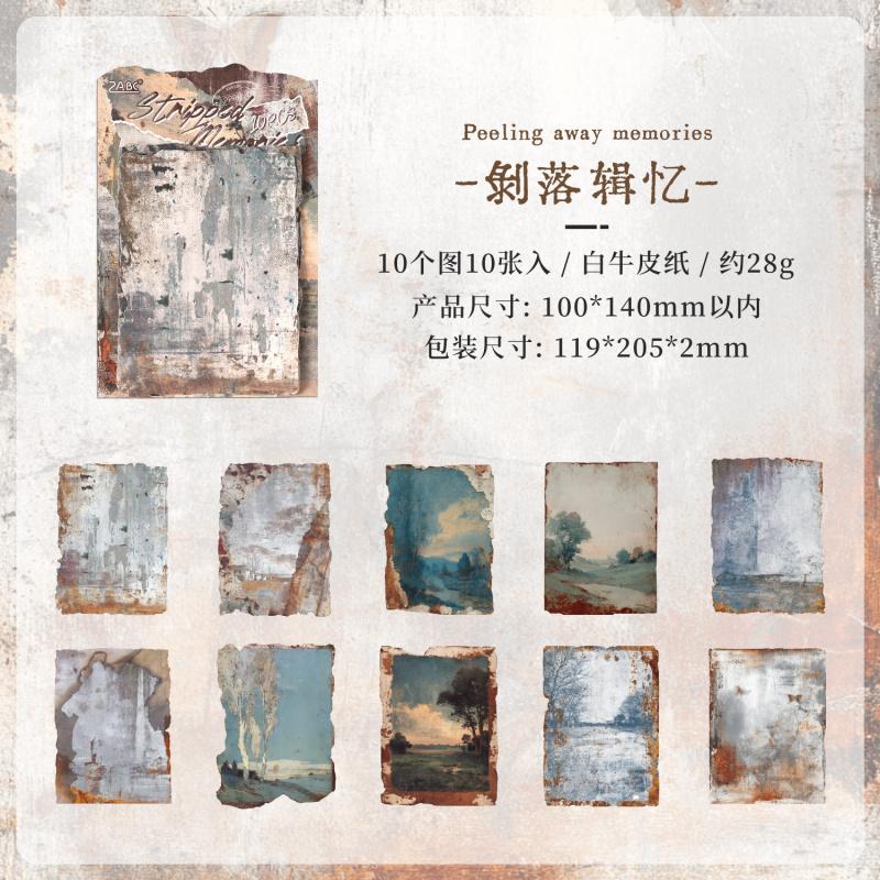 10 Stück Vintage Rosttextur Große Hintergrundaufkleber Retro Ästhetik Für Scrapbooking Journal Planer Basteln