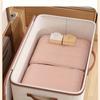 White Zippered Storage Box - Heavy Duty Linen Organizer for Clothes, Jewelry, Shoes & Accessories, Travel & Home Use