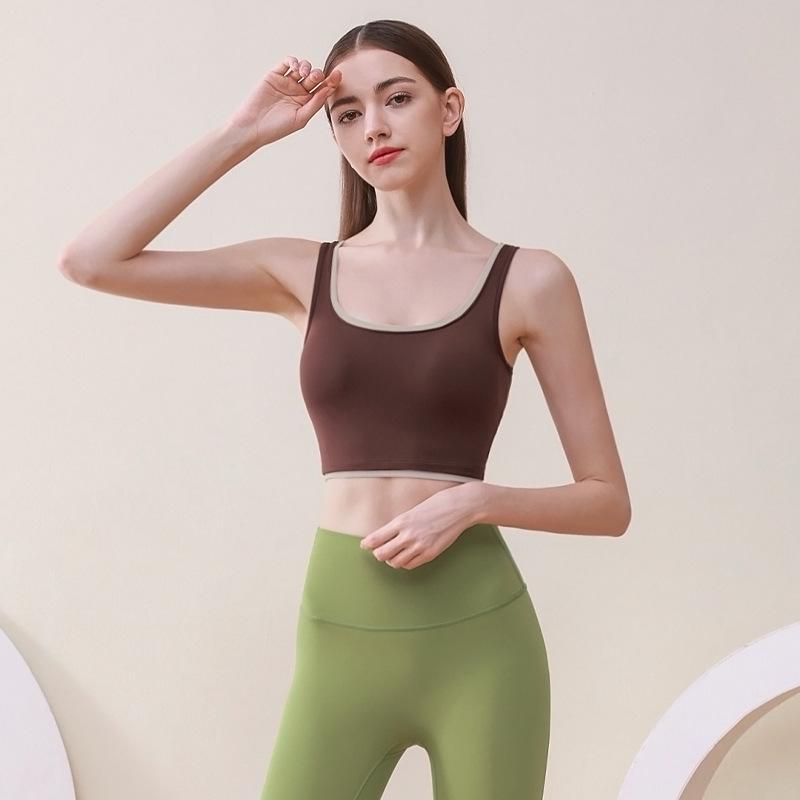 Women's High-Support Colorblock Yoga Tank Top & Shockproof Sports Bra Combo