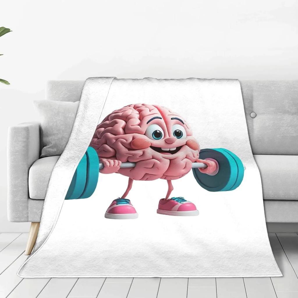 Train Your Brain – Fun Mental Fitness Art Blanket Breathable Fleece Throw Blanket for Home Bedroom Travel Throws Bedspread Quilt