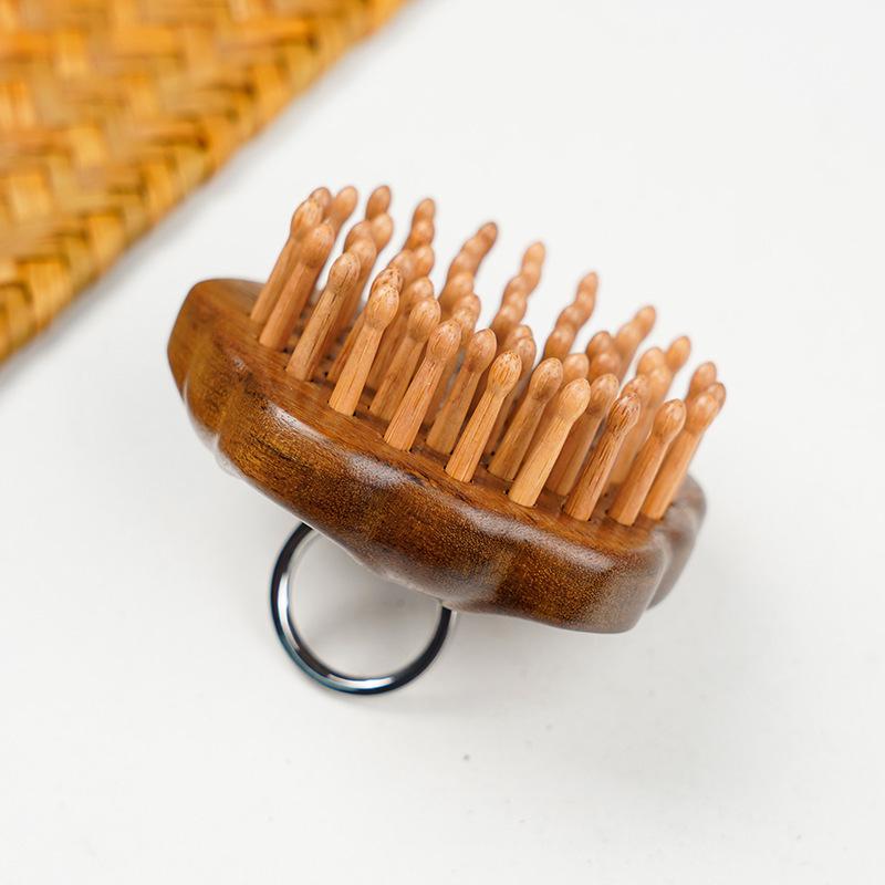 Solid Wood Abdominal Massage Brush for Belly and Meridian Relief