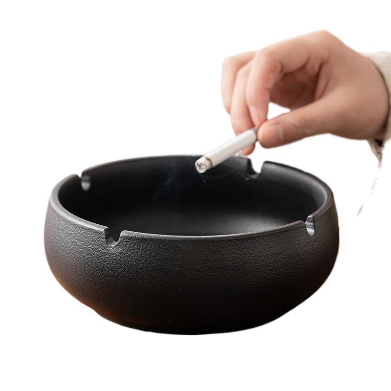 Large Ceramic Ashtray for Tea Room, Living Room, or Office - Chinese Style, Anti-Fly Design